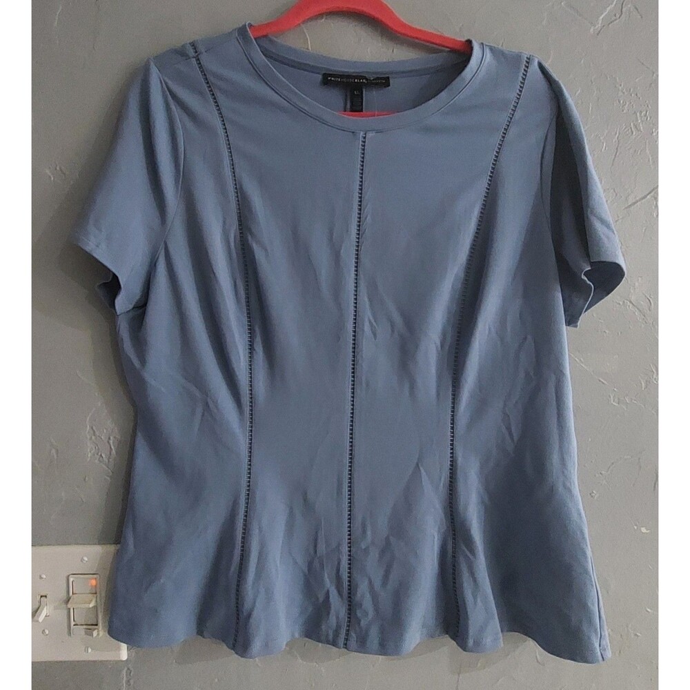 White House Black Market Top Blouse Women's XL, Cotton, Modal, Spandex, Gray...